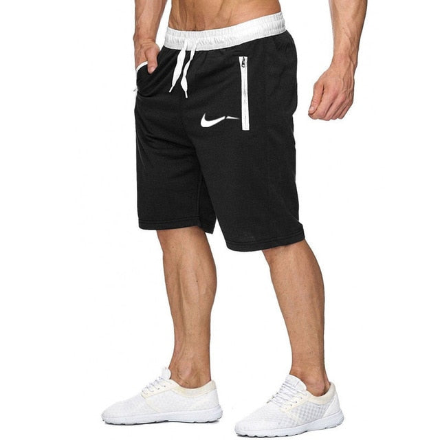 2019 Men's Fitness Short Jogging Sports Fitness Shorts Summer New Fashion Men's Casual Knee Shorts Elastic Beach Men's Shorts