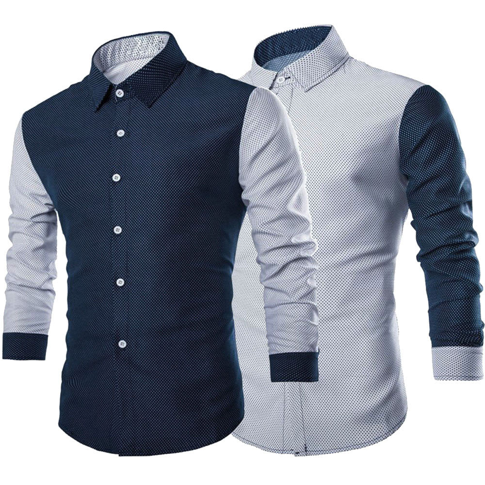 Men Shirt Fashion Mens Luxury Long Sleeve Shirt Casual Slim Fit Stylish Blouse Shirts Tops Autumn Winter Casual Basic Blouse