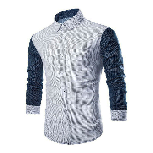 Men Shirt Fashion Mens Luxury Long Sleeve Shirt Casual Slim Fit Stylish Blouse Shirts Tops Autumn Winter Casual Basic Blouse