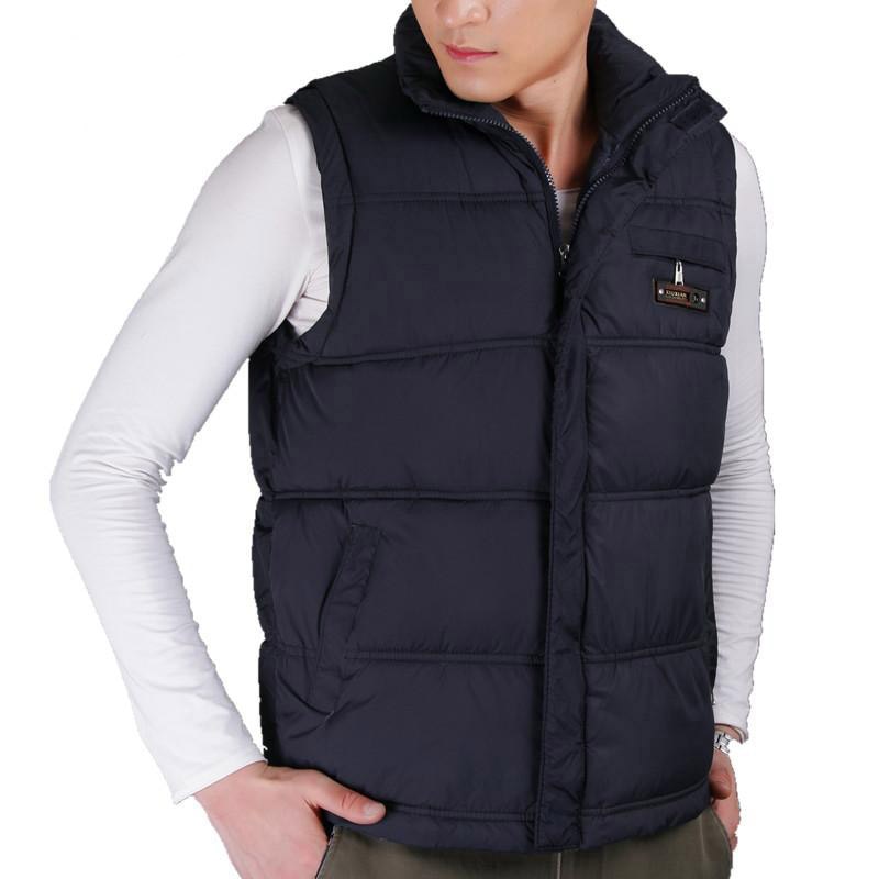 2019 Bestseller Winter Mens Cotton Vest Coats  Mandarin Collar Men Warm Windbreak Casual Waistcoat Plus Size XL-5XL 4 Color