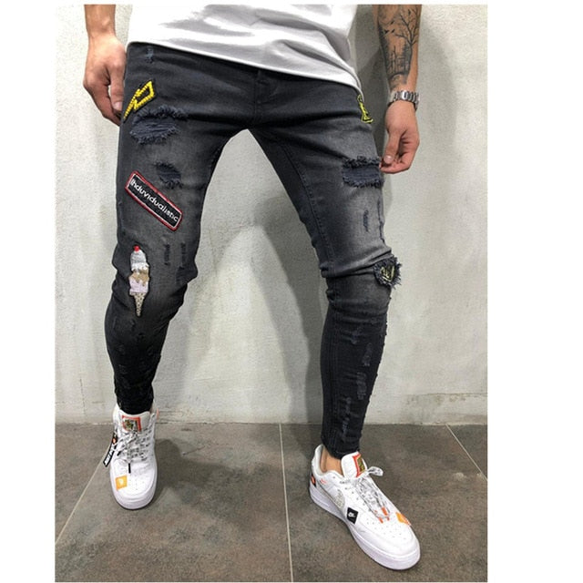 Jeans masculinos, jeans justo elástico colorido sólido nova moda 2019, calças justas masculinas, calças casuais masculinas, calç