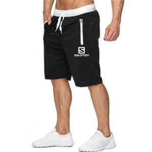 2019 New Fashion Men Shorts Salomon Printed Pocket Zip Casual Knee Length Shorts Men Beach Fitness Sweatpants M-XXL