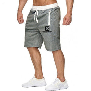 2019 New Fashion Men Shorts Salomon Printed Pocket Zip Casual Knee Length Shorts Men Beach Fitness Sweatpants M-XXL