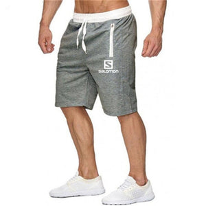 2019 New Fashion Men Shorts Salomon Printed Pocket Zip Casual Knee Length Shorts Men Beach Fitness Sweatpants M-XXL