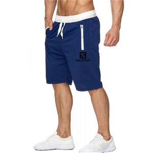 2019 New Fashion Men Shorts Salomon Printed Pocket Zip Casual Knee Length Shorts Men Beach Fitness Sweatpants M-XXL