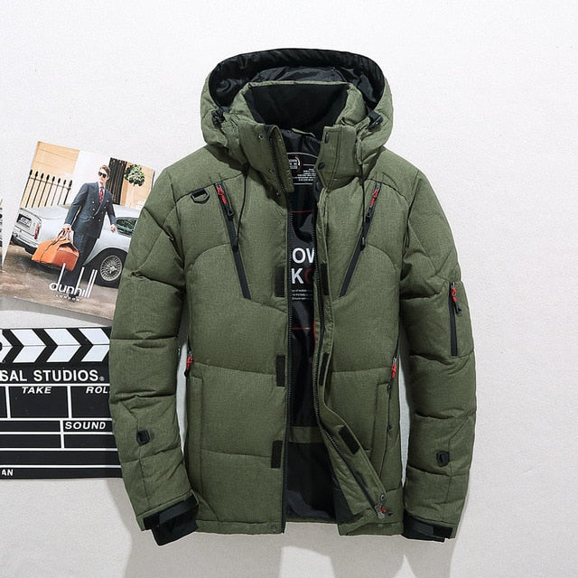 High Quality Winter Jacket Men Hooded Thick Warm Duck Down Parka Coat Casual Slim Down Mens Overcoat Many Pockets