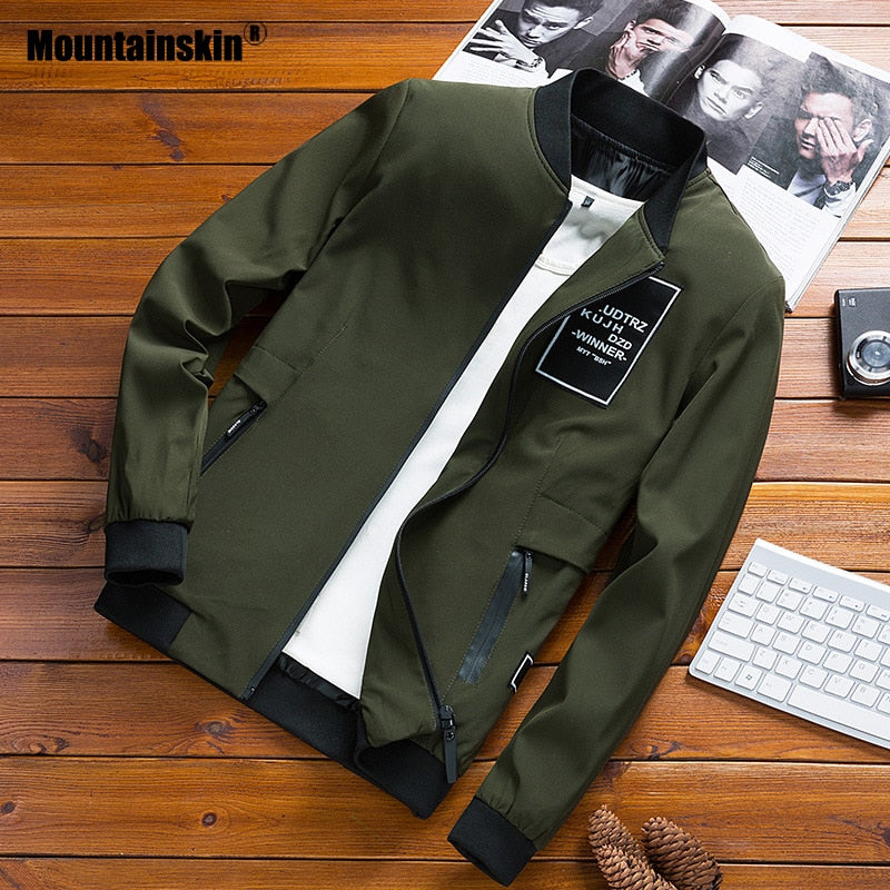 Mountainskin Jackets Mens Pilot Bomber Jacket Male Fashion Baseball Hip Hop Streetwear Coats Slim Fit Coat Brand Clothing SA680